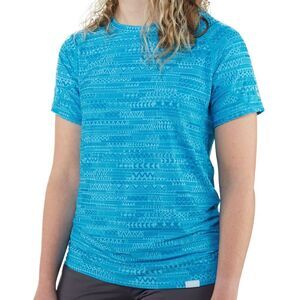 NWOT NRS H2Core Silkweight Short-Sleeve Shirt Blue Print UPF Paddleboard Swim L